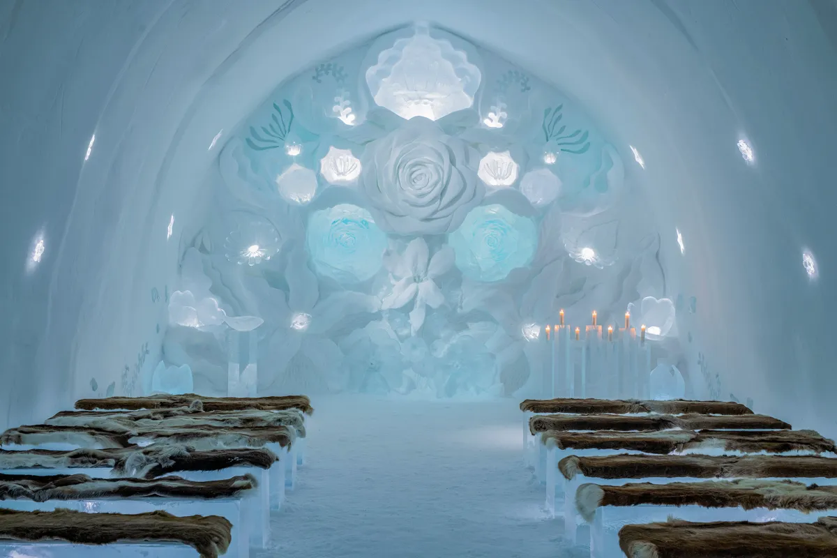 Ceremony Hall Gaia's Bloom by Lisa Lindqvist & Kate Munro | ICEHOTEL
